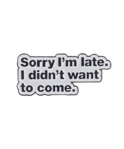 Sorry I'm late. I didn't want to come